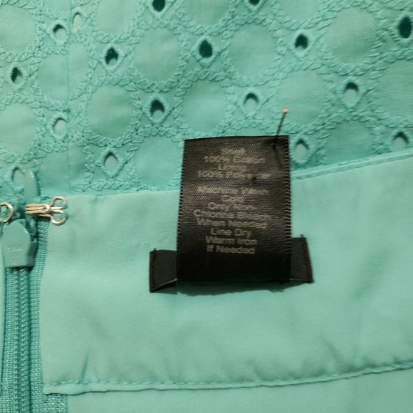 Ann Taylor Sea-Aqua Eyelet Midi Skirt, Sz 10 - Picture 7 of 7
